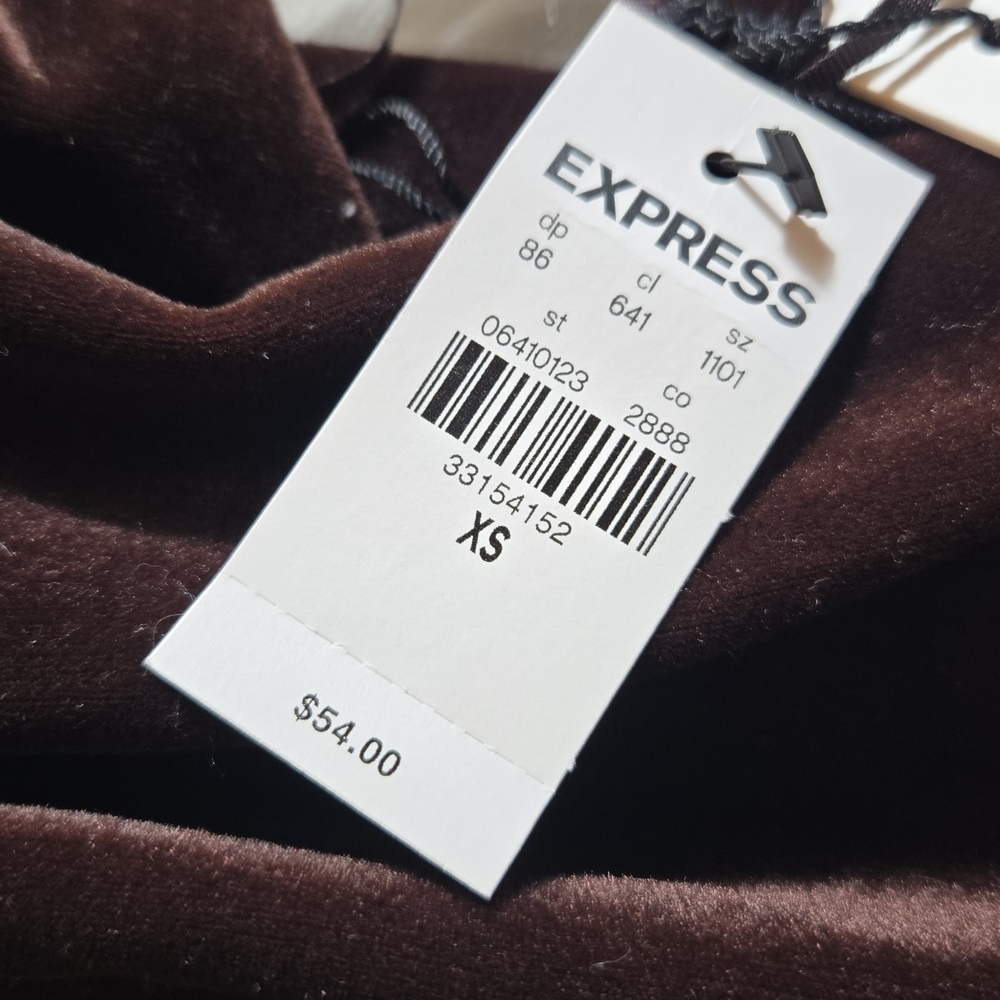 Express Rich Brown Velvet Top - Picture 4 of 4